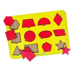 Рамка-вкладыш М. Монтессори "Геометрические фигуры 1" микс 082101 2688572 Woodland