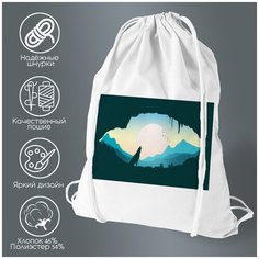 Сумка для обуви CoolPodarok Волк силуэт