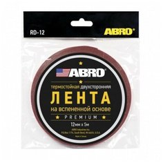 ABRO RD12MM5M Скотч двухсторонний Abro 12 мм х 5 м красный премиум