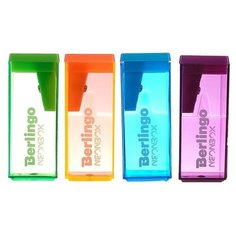 Точилка 1 отверстие с контейнером Berlingo NeonBox, пласт, микс