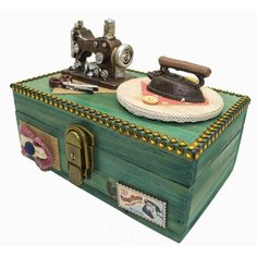 Шкатулка для рукоделия музыкальная 21х13см, дерево Arts And Crafts Co