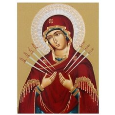 Холст с красками "Палитра. Рисование по номерам. Семистрельная икона. Богородица", 30х40 см Рыжий кот