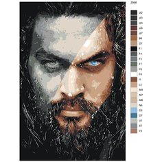 Картина по номерам Z998 "Аквамен-Джейсон Мамоа- Jason Momoa" 40х60 Brushes Paints