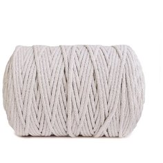 Пряжа Узелки из Питера Шнур для рукоделия (вязания, макраме), 100 % хлопок, 840 г, 200 м, 1 шт., светло-бежевый