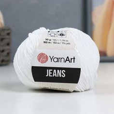 Пряжа YarnArt "Jeans", 55% хлопок, 45% акрил, 160 м/50 гр, (62 отбелка), 1 шт