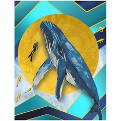 Алмазная мозаика «Повелитель океанов», LMC033 / 50х65 см / Полная выкладка / Холст на подрамнике / Картина стразами Цветной