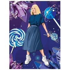 Алмазная мозаика с частичным заполнением «Космическая девушка» без рамы 30х40 см Школа талантов