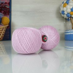 Пряжа ПНК им. С. М. Кирова Роза (ПНК), астра - 1702, 100% мерсеризованный хлопок, 6 мотков, 50 г, 330 м.