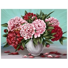 Алмазная мозаика на подрамнике 30x40 с полным заполнением «Пионы» Школа талантов