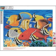 Centrum Алмазная мозаика 5D «Рыбки» 40 × 50 см, без подрамника, частичная выкладка