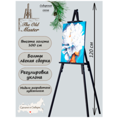 Мольберт напольный и настольный для рисования, складной, разборный, 120 см, черный The Old Master