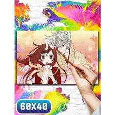 Картина по номерам на холсте аниме очень приятно бог - 12196 60х40