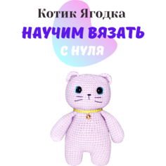 Набор амигуруми для вязания мягкой игрушки котика « Ягодка »/подарок на день рождения Luizahandmade Art
