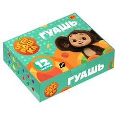 Гуашь Мульти-Пульти "Чебурашка" 12 цветов, 17,5мл, картон