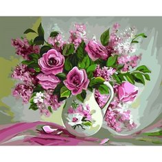 Картина по номерам Нежно-розовый букет 40х50 см Hobby Home