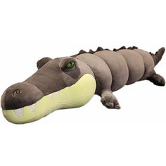 Мягкая игрушка длинный крокодил 100 см / Плюшевый длинный серый крокодил. Kids World