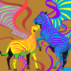 Картина по номерам Красочные зебры на стену Палитра забав