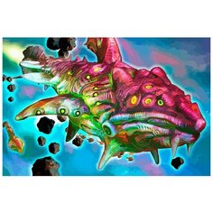 Картина по номерам на холсте настольная игра Звездные империи Star Realms Космос - 6956 Г 60x40