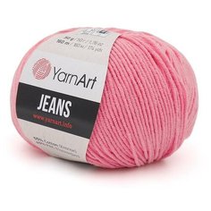 Пряжа YarnArt Jeans, 55 % хлопок, 45 % акрил, 50 г, 160 м, 2 шт, (78 розовый)