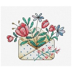 Набор для вышивания Жар-Птица "Цветочный привет", 8x10 см