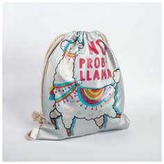 Сумка для обуви "NO PROB-LLAMA", кож. зам голография./В упаковке шт: 1