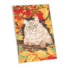 Картина по номерам Школа талантов, на холсте с подрамником "Кот в осеннем лесу"