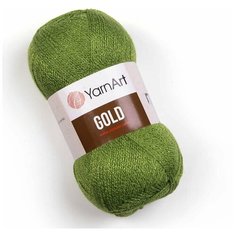 Пряжа для вязания YarnArt Gold (ЯрнАрт Голд) - 3 мотка 9046 яблоко, блестящая, 92% акрил, 8% металлик, 400 м/100г