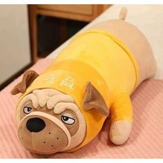Мягкая игрушка Мопс батон , игрушка-подушка, Мопс 50 см , желтый Китай
