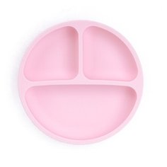 Силиконовая тарелка с присоской детская с 3 секциями. Цвет: Розовый Superb Service Import & Export Co.,Ltd