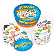 Настольная игра Русский стиль Дублик "Зоопарк" в круглой коробке (30 карточек)