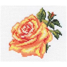 Набор для вышивания "Роза" 10х10 см Алиса