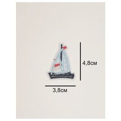 Термоапликация, термонаклейка, текстильный патч, заплатка корабль Double Hobby