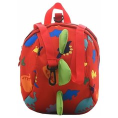 Детский рюкзак (дракончик, красный) Just for fun с принтами динозавров для мальчиков и девочек дошкольный на прогулку в город и садик сумка ранец