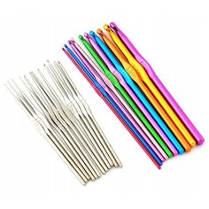 Набор крючков для вязания 22 штук / алюминий 10 штук / (2-6,5 мм), сталь 12 штук (0,6-1,9 мм)) + чехол для хранения Рукодельница