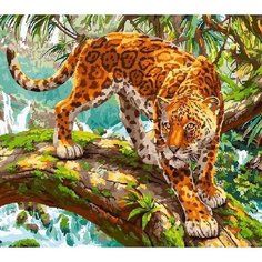 Картина по номерам Крадущийся ягуар 40х50 см Hobby Home