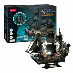 3D пазл Корабль Месть королевы Анны с LED-подсветкой, 293 детали Cubic Fun