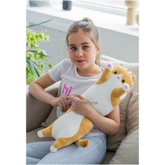 Мягкая игрушка- подушка Длинный Кот батон 50 см. Рыжий Original Toys
