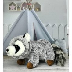 Мягкая игрушка серый Енот 25 см Plush Toys