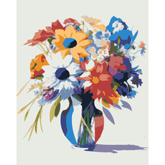 Картина по номерам на холсте 50х40 "Пышный букет" Selfica