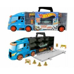 Мегатранспортер Hot Wheels Transporter Car Truck + машинка и дорожные знаки