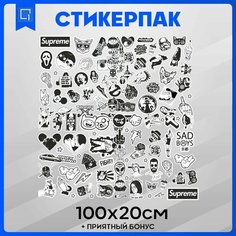 Наклейки набор для творчества стикербук Бренды и логотипы 100х20см 1-я Наклейка