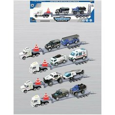 Игровой набор Автовоз, в комплекте транспорт металлический без механизмов 3шт, предмет 1 шт. Shantou Gepai F32