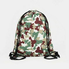 Мешок для обуви на шнурке, цвет бежевый/камуфляж Сима ленд