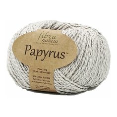 Пряжа Fibra Natura Papyrus Фибра Натура Папирус, 77% хлопок, 23% шелк, 50 г, 120 м, 1 моток.