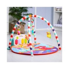 Развивающий коврик Игра малыша, с пианино, круглый, голубой 5386313 .