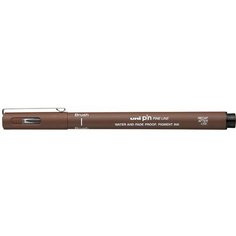 Линер PIN brush (кисть) - 200(S), сепия Uni Mitsubishi Pencil