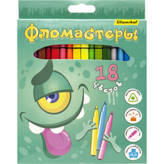 Фломастеры Silwerhof Монстрики 9мм 167мм трехгр. Вентилируемый 18цв. 12 шт.