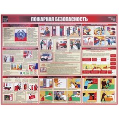 Доска-стенд информационная Пожарная безопасность (910х700 мм), пластик Staff