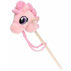 Мягкая игрушка "Единорог-скакун", на палке, цвет розовый Zabiaka