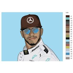 Картина по номерам V-24 "Гонщик Льюис Хэмилтон" 60х80 Brushes Paints